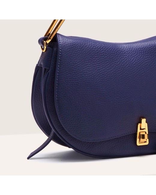 Coccinelle Blue Sinuous Grained Leather Magie Handbag