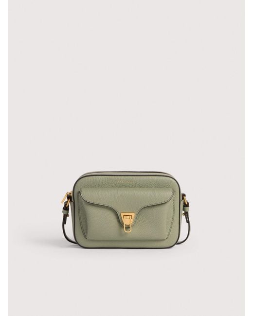 Coccinelle Green Umhängetasche Aus Genarbtem Leder Beat Small