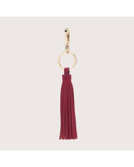 Coccinelle Pink Schlüsselanhänger Aus Genarbtem Leder Und Metall Tassel