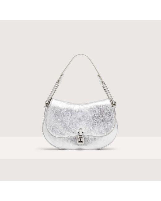 Coccinelle White Grained Leather Handbag Magie Soft Mini