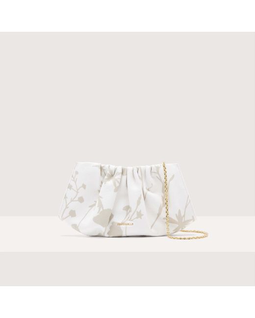 Clutch in Pelle stampa shadow Drap Shadow Print Small di Coccinelle in White