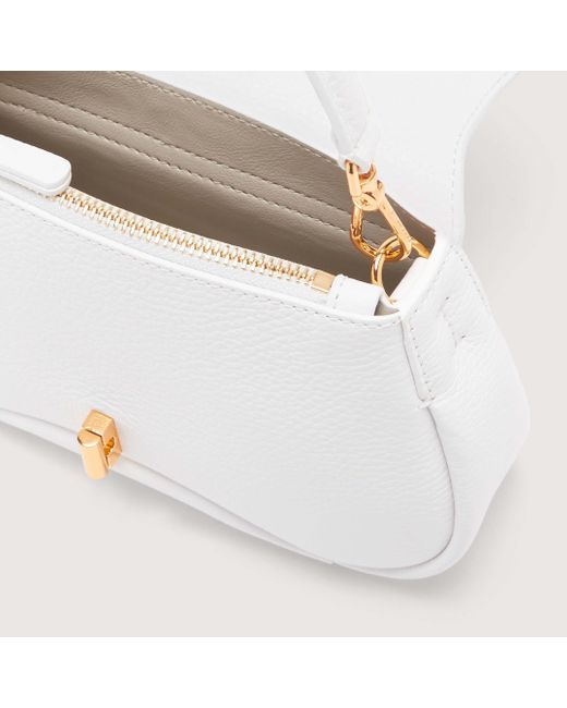 Coccinelle White Grained Leather Handbag Himma Small