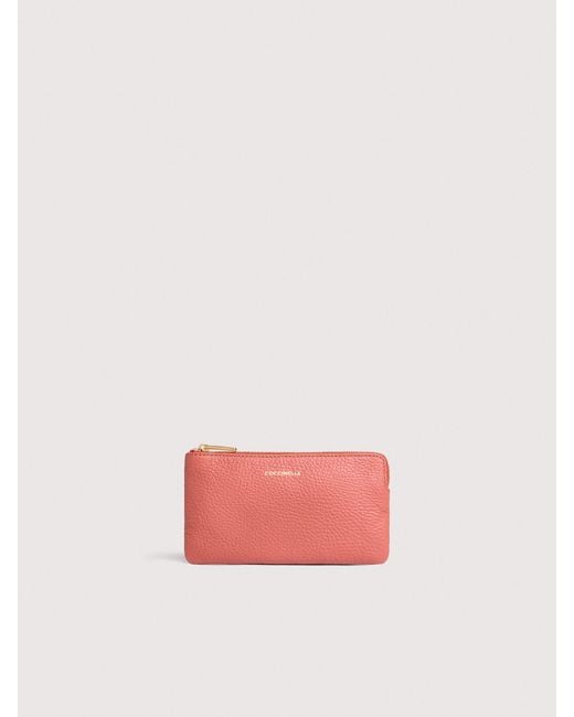 Coccinelle Pink Pochette Aus Genarbtem Leder Alias Small