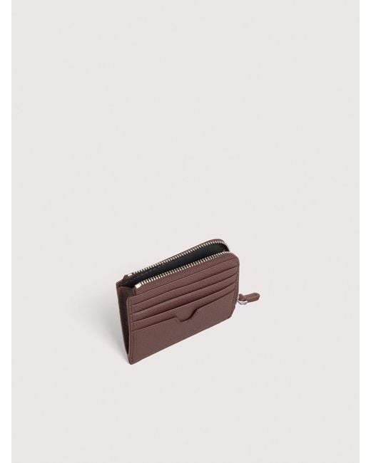Coccinelle Pink Grained Leather Card Holder Smart To Go Small