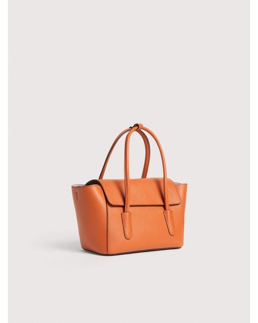 Coccinelle Pink Grained Leather Handbag Double Beat Medium