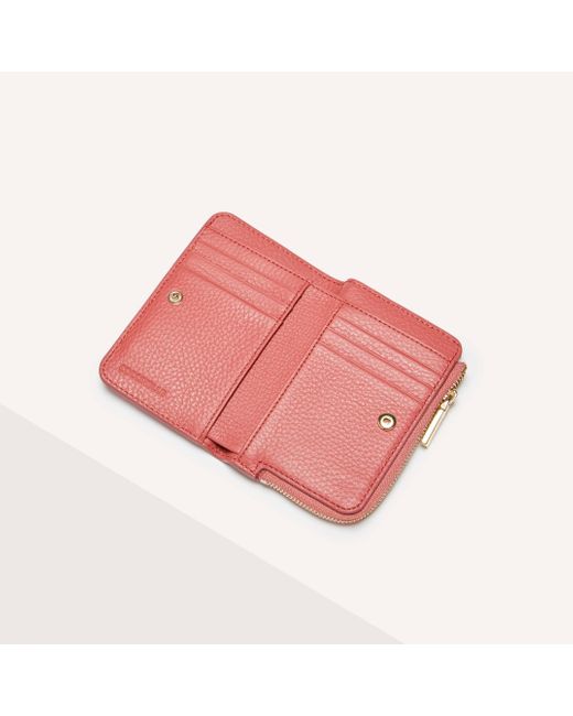 Coccinelle Pink Geldbörse Small aus genarbtem Leder Metallic Soft