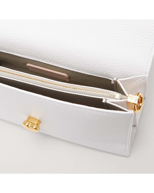 Coccinelle White Grained Leather Shoulder Bag Binxie Medium