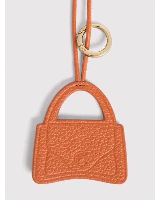 Coccinelle Pink Grained Leather Key Ring Fashion Charm