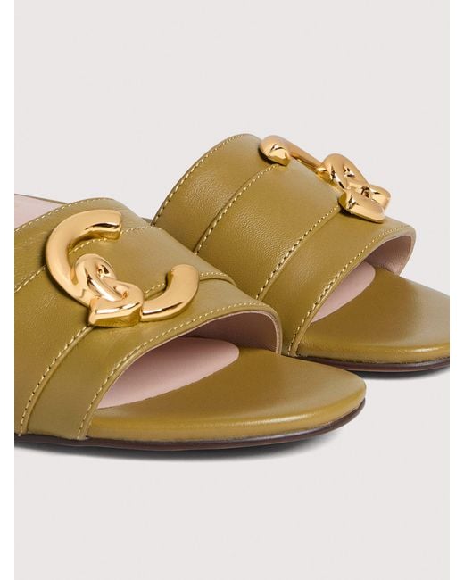 Coccinelle Natural Smooth Leather Low-Heeled Sandals C-Me Smooth
