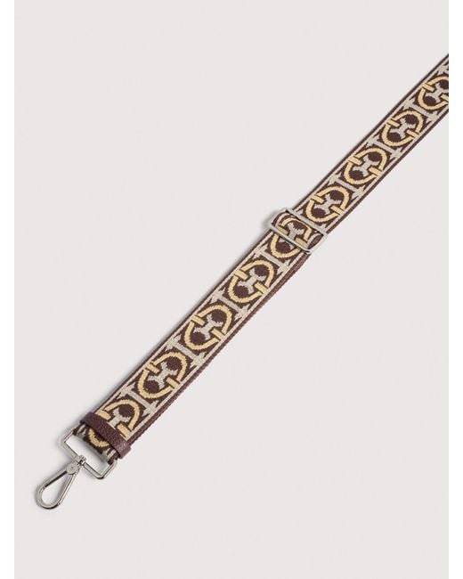 Coccinelle White Jacquard Fabric Shoulder Strap Monogram