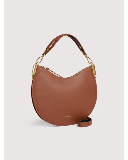 Coccinelle White Two-Sided Leather Shoulder Bag Sunup Medium