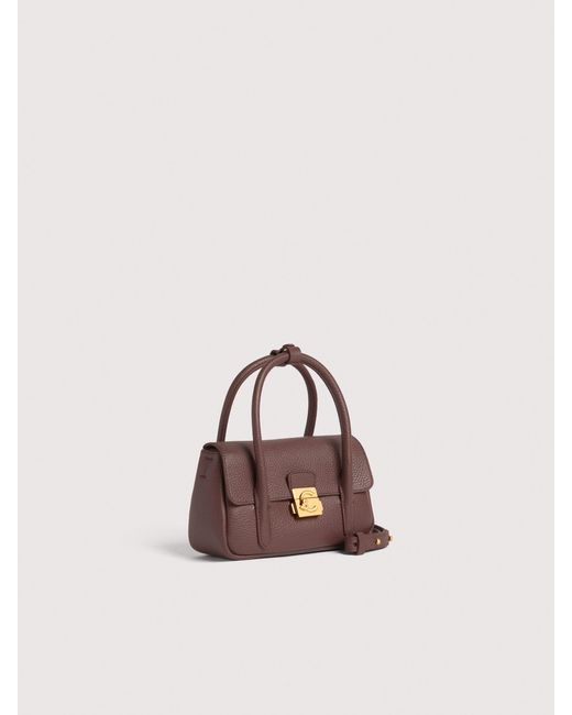 Coccinelle Pink Grained Leather Minibag C-Me Lock Mini