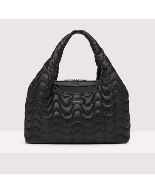 Coccinelle Black Bianca Matelassè Shoulder Bags