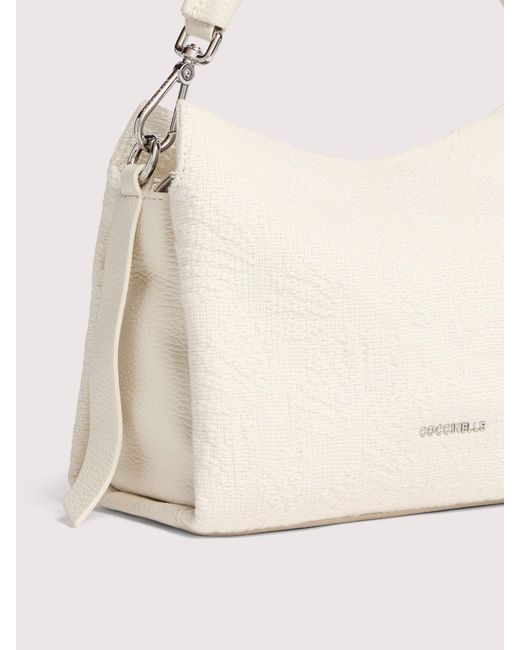 Coccinelle Natural Shells Textured Fabric Handbag Boheme Small