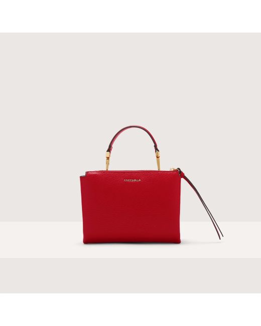 Coccinelle Red Grained Leather Handbag Arlettis Small