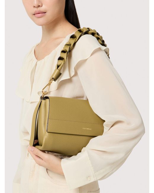 Coccinelle Natural Two-Sided Leather Shoulder Bag Boheme Small