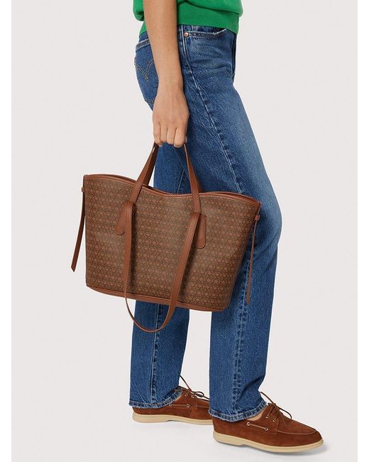 Coccinelle Gray Monogram Coated Canvas And Grained Leather Tote Bag New Never Without Bag Coated Monogram Medium