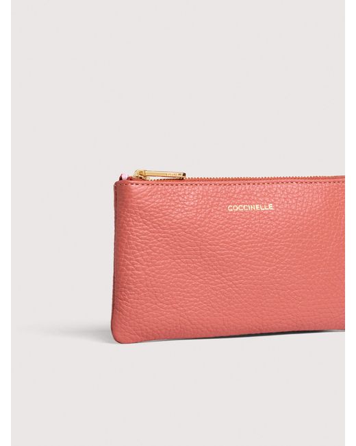 Coccinelle Pink Pochette Aus Genarbtem Leder Alias Small