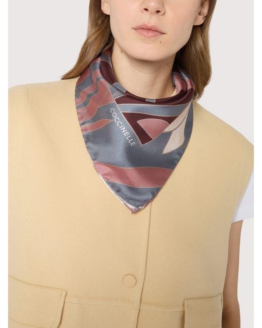 Coccinelle Multicolor Silk Foulard Maxi Snowdrops