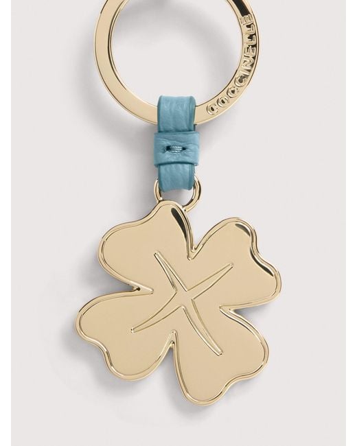 Coccinelle Natural Leather And Metal Key Ring Basic Metal