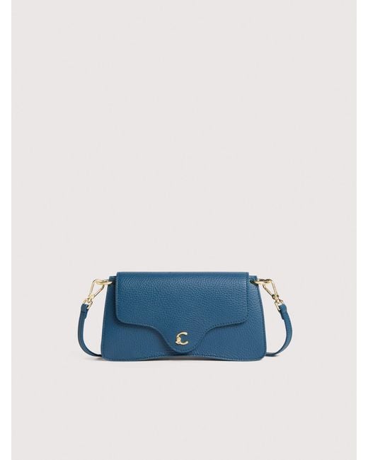 Coccinelle Blue Grained Leather Minibag C-Me Mini