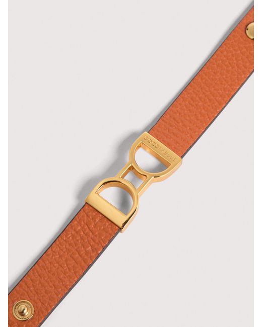 Coccinelle Multicolor Grained Leather Bracelet Arlettis Ribbon