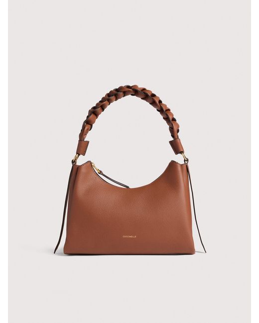Coccinelle Brown Schultertasche Aus Doubleface-Leder Boheme Small