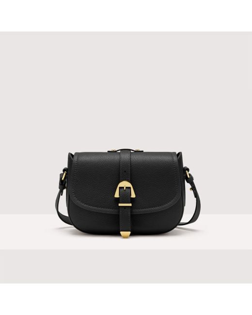 Coccinelle Black Grained Leather Crossbody Bag Magalù Small