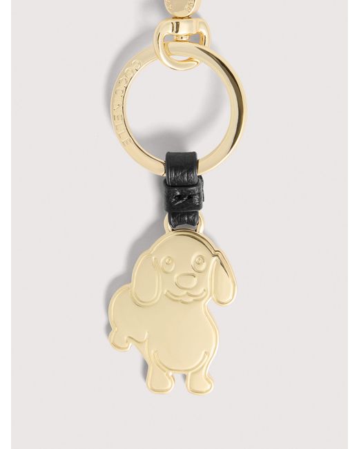 Coccinelle Metallic Leather And Metal Key Ring Basic Metal