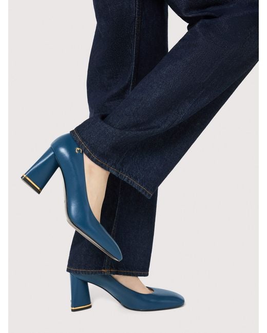 Coccinelle Blue Smooth Leather Pumps C-Everyday