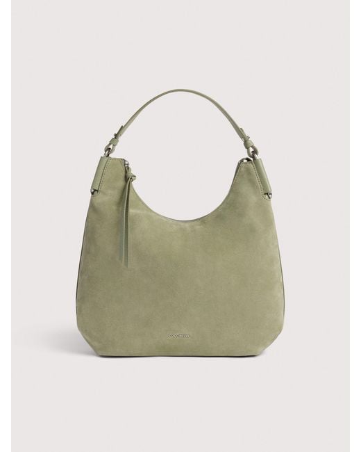 Coccinelle Green Suede Shoulder Bag Rebekka Small