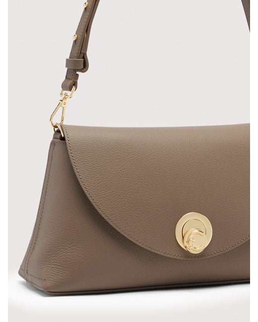 Coccinelle Natural Two-Sided Leather Shoulder Bag Nikla Medium