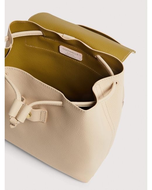Coccinelle Natural Grained Leather Backpack Nikla Mini