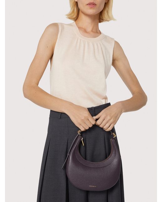 Coccinelle Blue Grained Leather Minibag Whisper