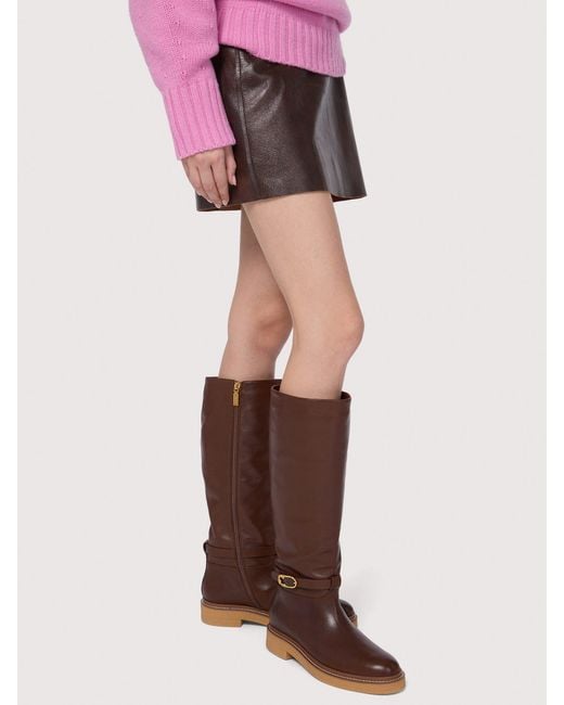 Coccinelle Black Vintage-Effect Leather Ankle Boots C-Saddle