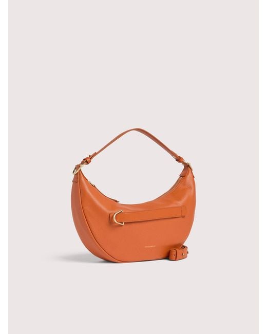 Coccinelle Pink Grained Leather Hobo Bag Paki Medium