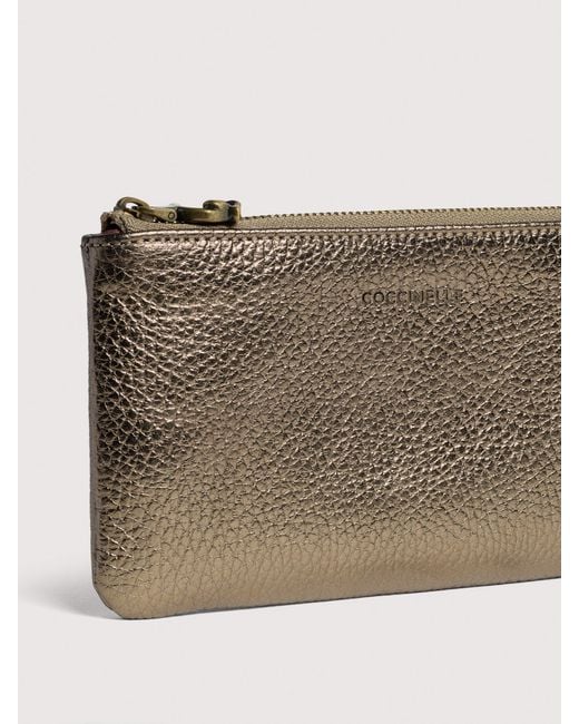 Coccinelle Natural Grained Leather Pouch C-Me Softy Small