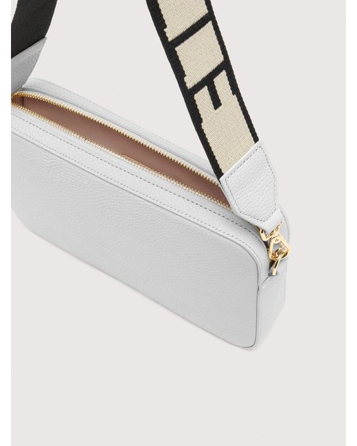 Coccinelle White Umhängetasche Aus Genarbtem Leder Tebe Small