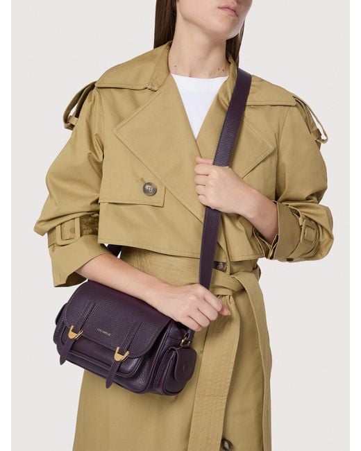 Coccinelle Black Umhängetasche Aus Genarbtem Leder Campus Small