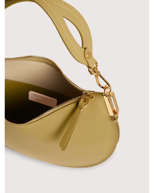 Coccinelle Natural Two-Sided Leather Shoulder Bag Sunup Medium