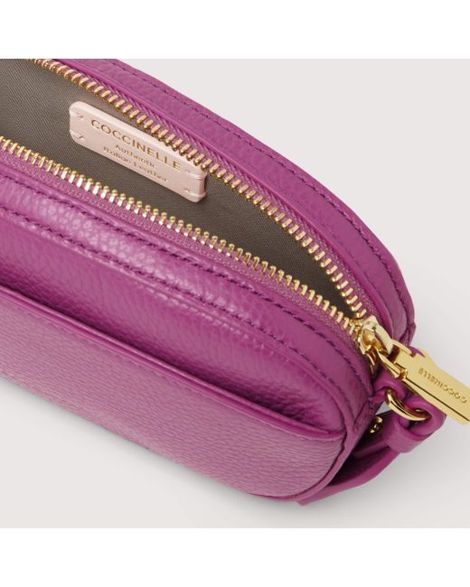Coccinelle Purple Grained Leather Minibag Enchanteuse