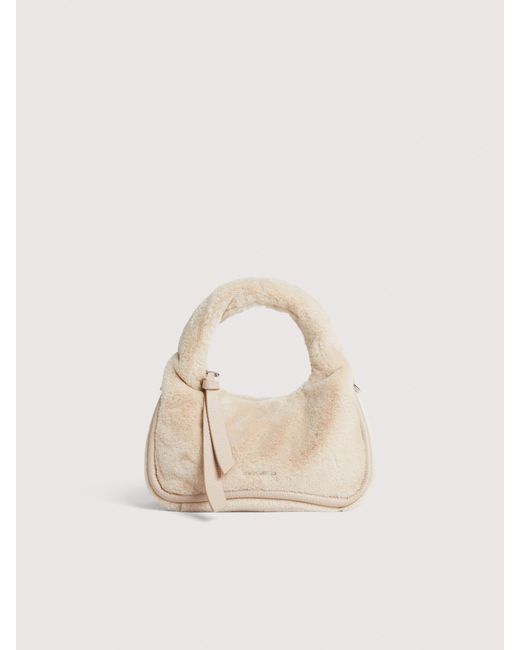 Coccinelle Natural Schultertasche Aus Webpelz Sven Synthetic Fur Small