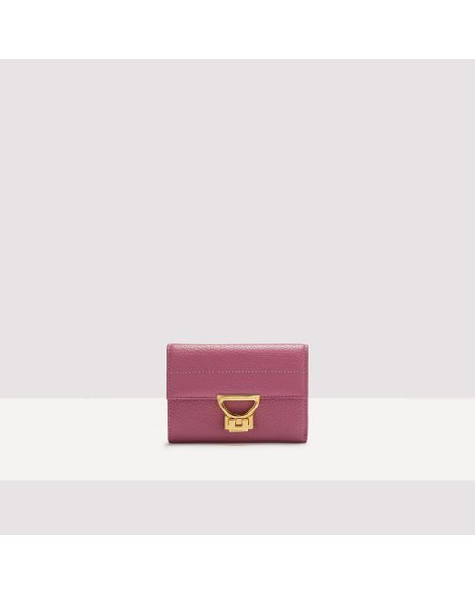 Coccinelle Pink Geldbörse aus genarbtem Leder Arlettis