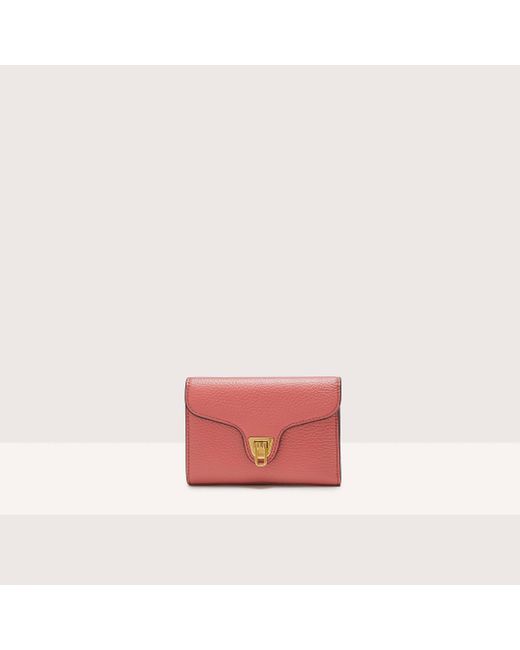 Coccinelle Pink Medium Grained Leather Wallet Beat Soft
