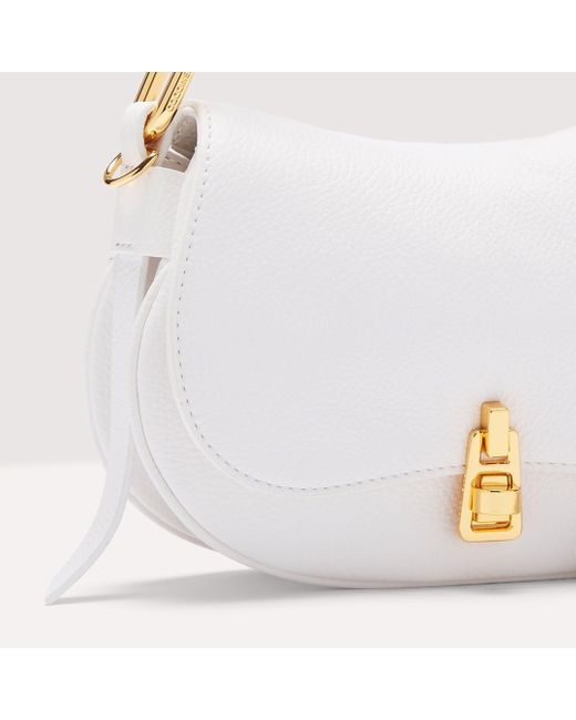 Coccinelle White Grained Leather Handbag Magie Soft Mini