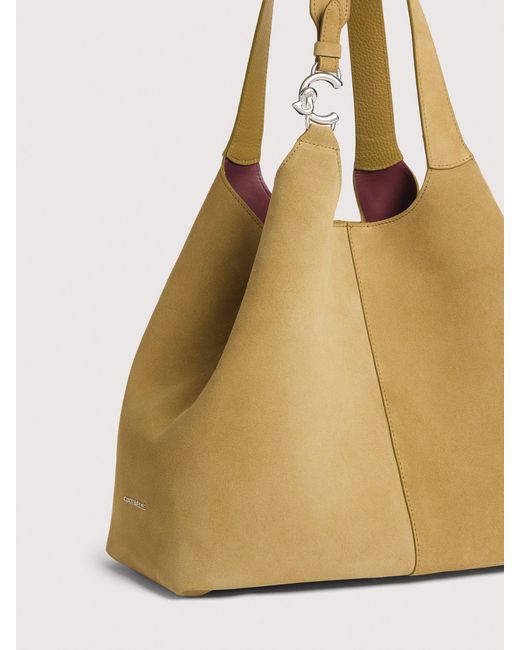 Coccinelle Natural Suede And Grained Leather Tote Bag C-Easy Large