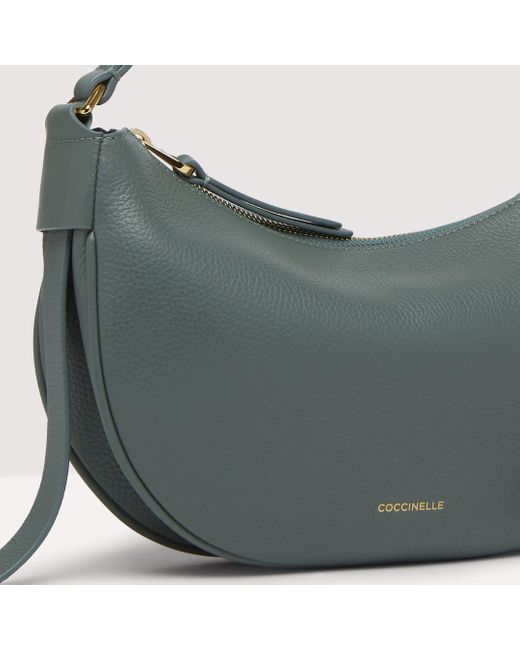 Coccinelle Green Grained Leather Shoulder Bag Priscilla Small