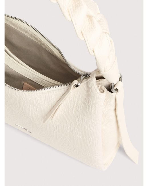 Coccinelle Natural Shells Textured Fabric Shoulder Bag Boheme Small