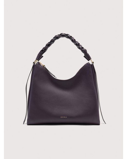 Coccinelle Blue Schultertasche Aus Doubleface-Leder Boheme Medium