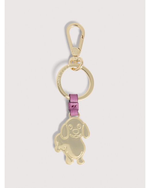 Coccinelle Natural Leather And Metal Key Ring Basic Metal